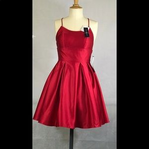 Betsy & Adam Fancy Satin Fit Flare Red women Dress